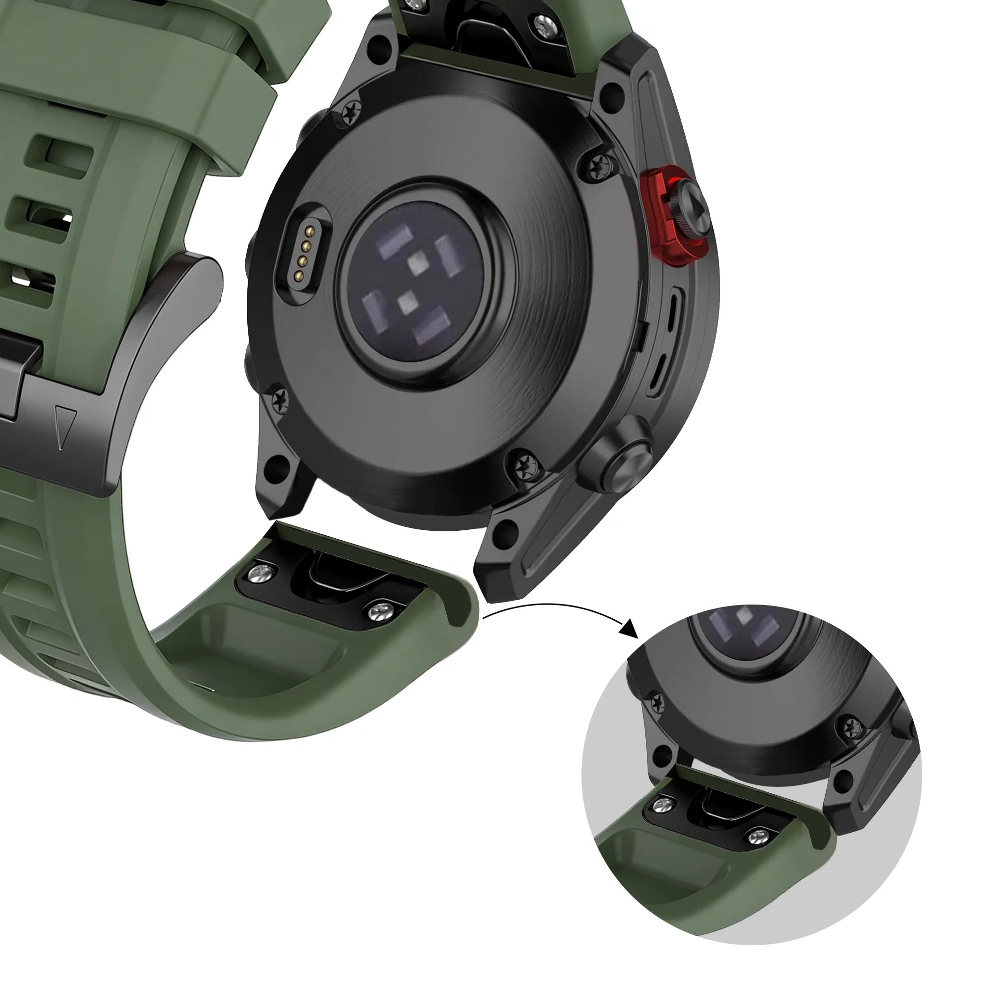 Bandz Bracelet silicone 'Classic' Garmin Fenix 5s / 6s (verte)