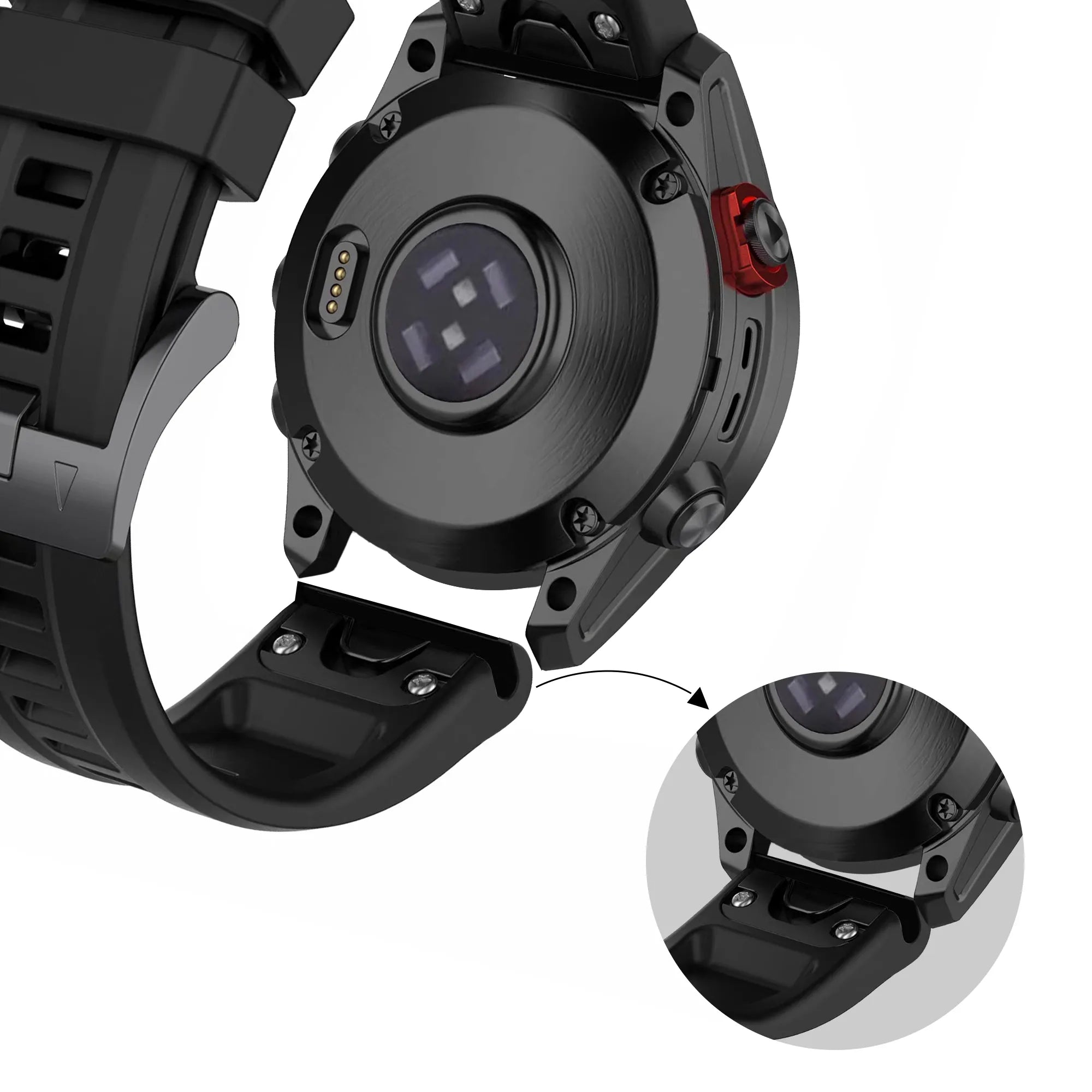 Bandz Bracelet silicone 'Classic' Garmin Fenix 5s / 6s (noir)
