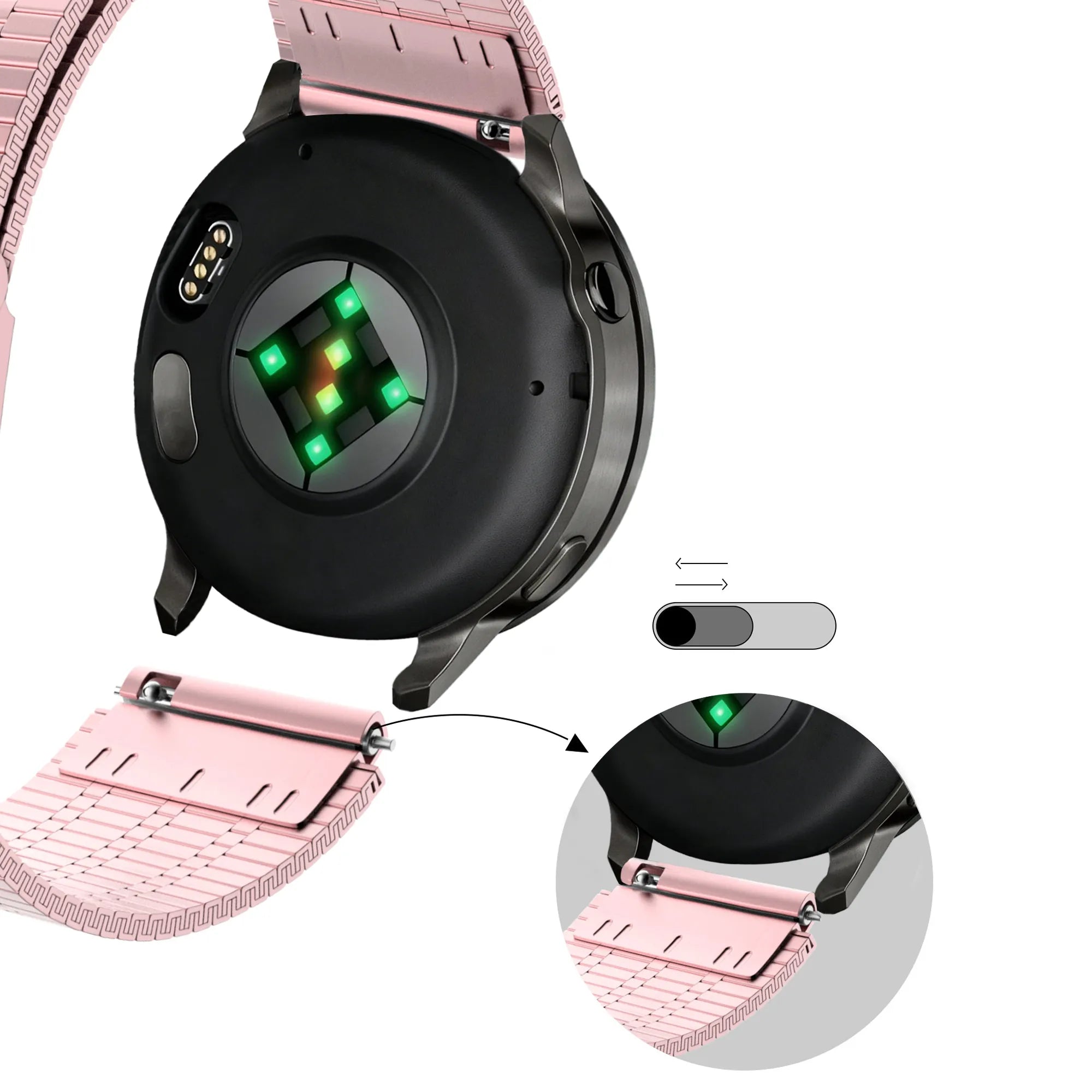 Bandz Bracelet acier ajustable Garmin Bounce 2 (rose sable)