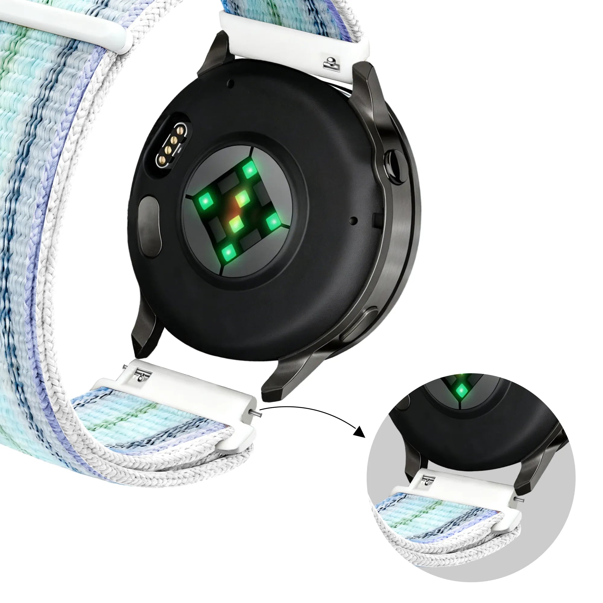 Bandz Bracelet nylon Loop Garmin Venu 3s (bleu à rayures)