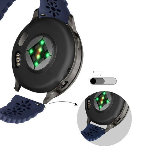 Bandz Bracelet silicone 'Lace' Garmin Venu SQ (bleu foncé)