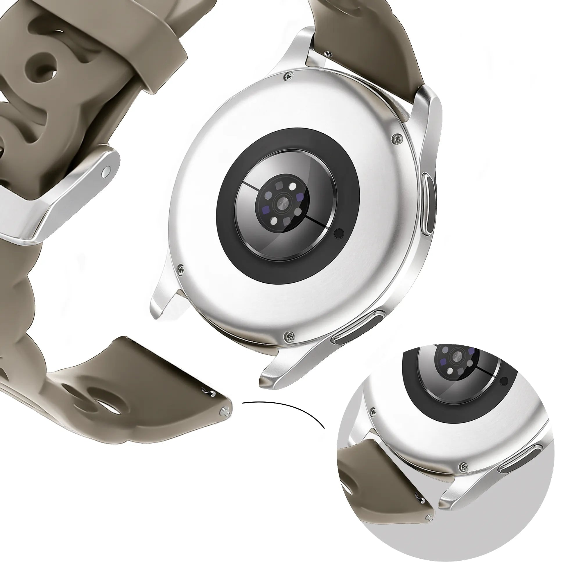 Bandz Bracelet silicone 'Chaînes' Xiaomi Amazfit GTS (beige-marron)