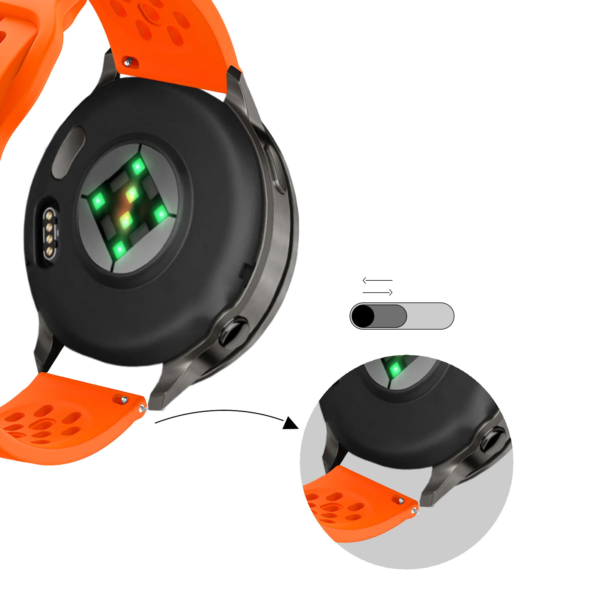 Bandz Bracelet silicone 'Air' Garmin Vivomove 3 (orange)