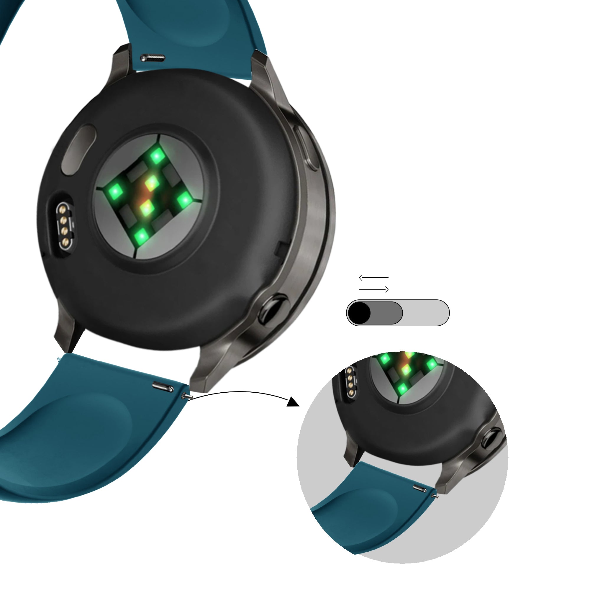 Bandz Bracelet sport 'Deluxe' Garmin Forerunner 570 - 47mm (vert minéral)