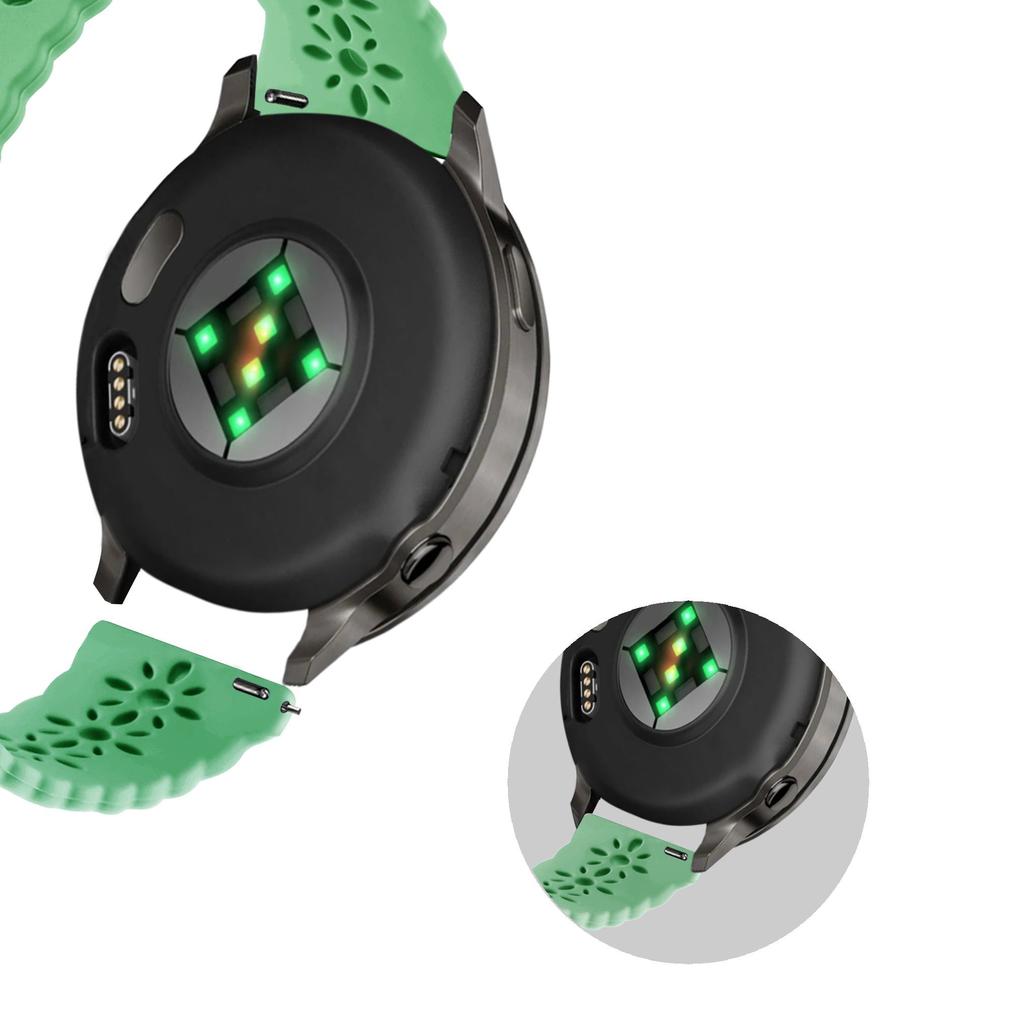 Bandz Bracelet silicone 'Lace' Garmin Vivomove 3 (vert clair)