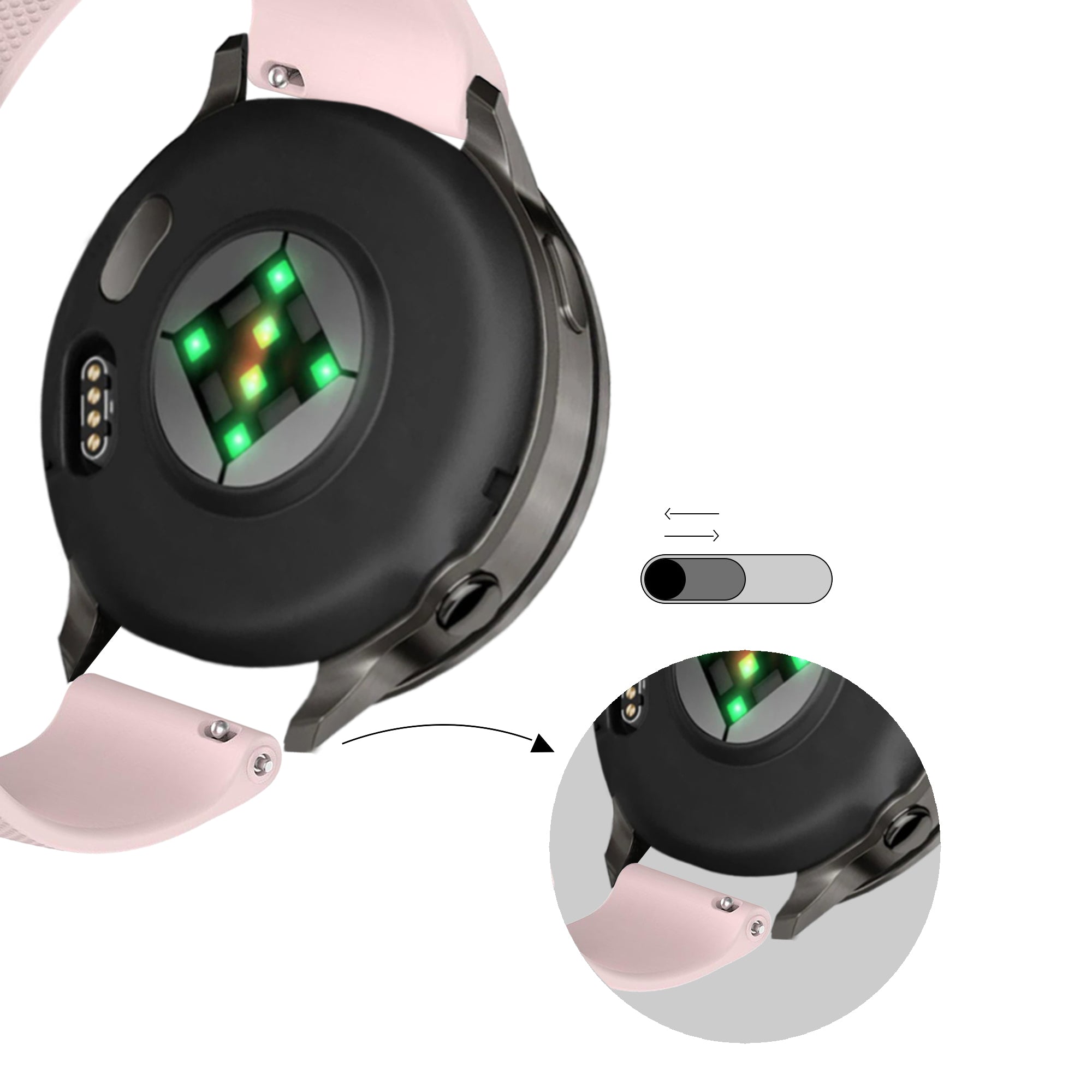 Bandz Bracelet silicone 'Premium' Garmin Venu (rose)