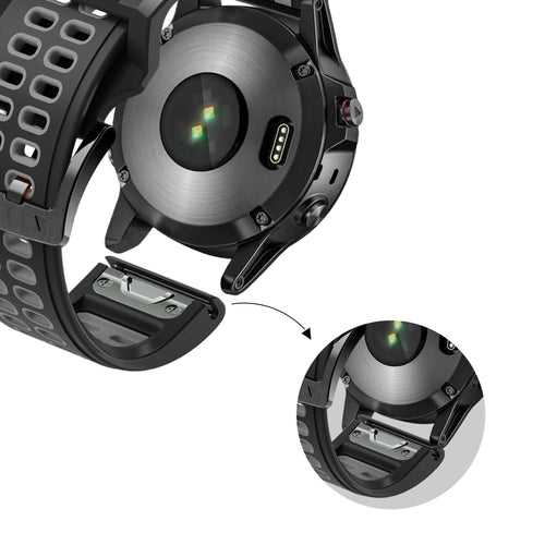 Bandz Bracelet double sport à boucle Garmin D2 Mach 1 Pro (noir/gris)