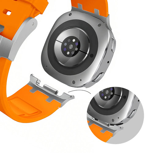 Bandz Samsung Galaxy Watch 8 - 44mm Silicone Strap 'Luxe Liquid' (Orange)