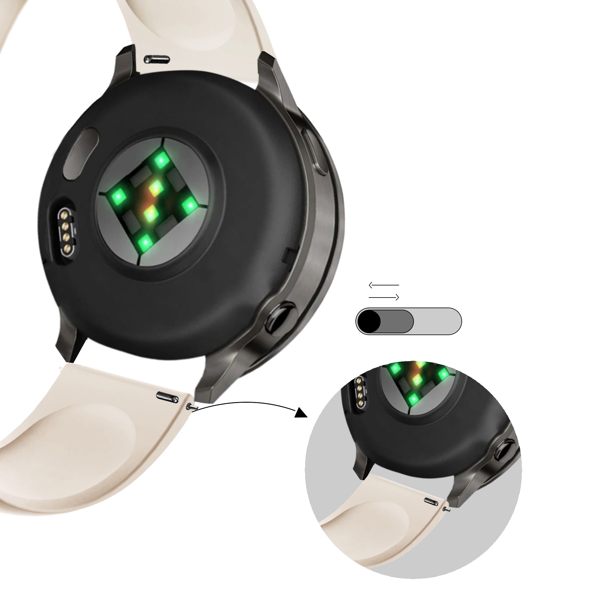Bandz Bracelet sport 'Deluxe' Garmin Vivomove Luxe (lumière stellaire)