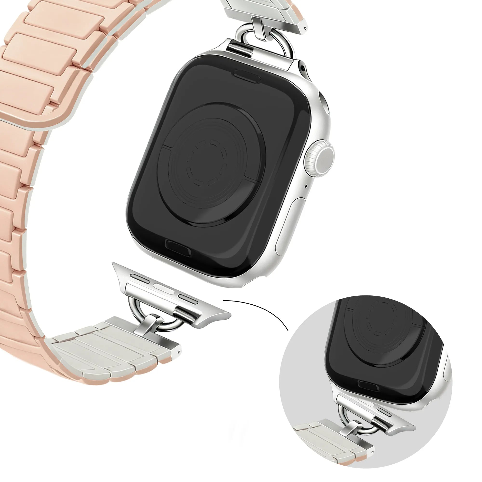 Bandz Bracelet silicone magnétique 'fine' Apple Watch (beige)