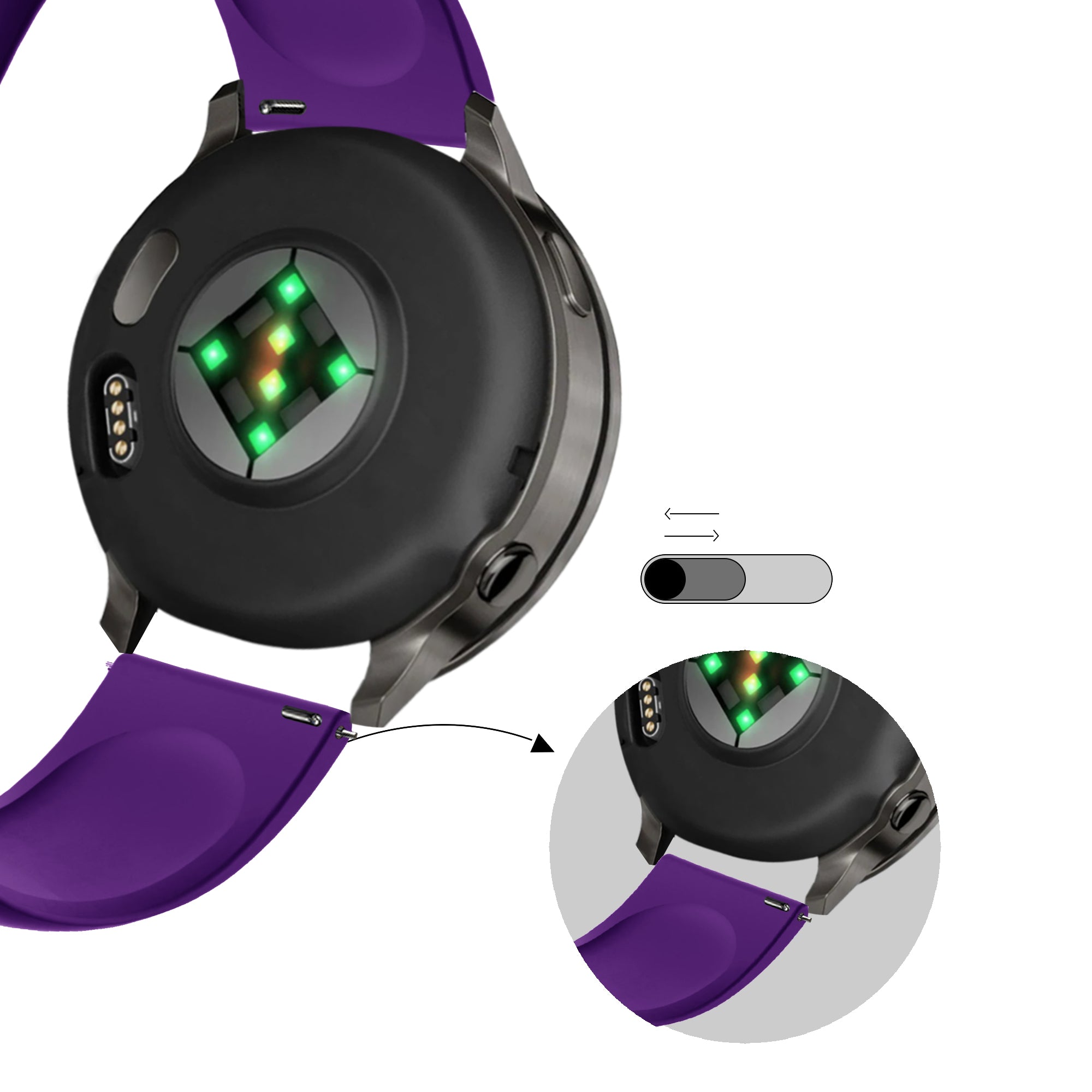 Bandz Bracelet sport 'Deluxe' Garmin Venu 2s (violet)