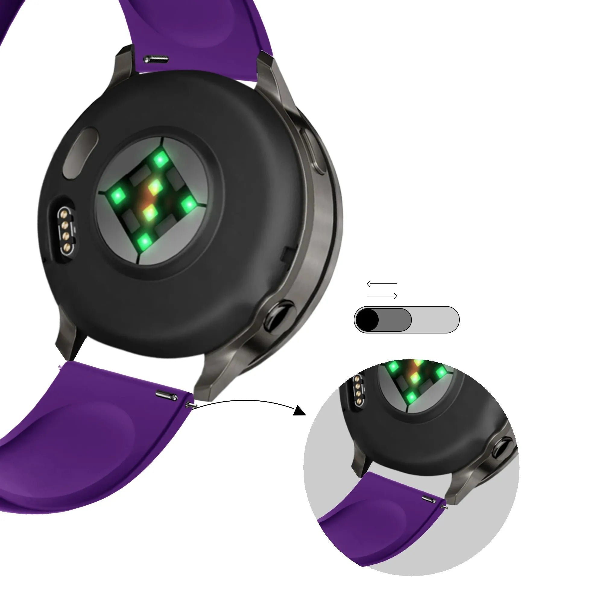 Bandz Bracelet sport 'Deluxe' Garmin Forerunner 265s (violet)