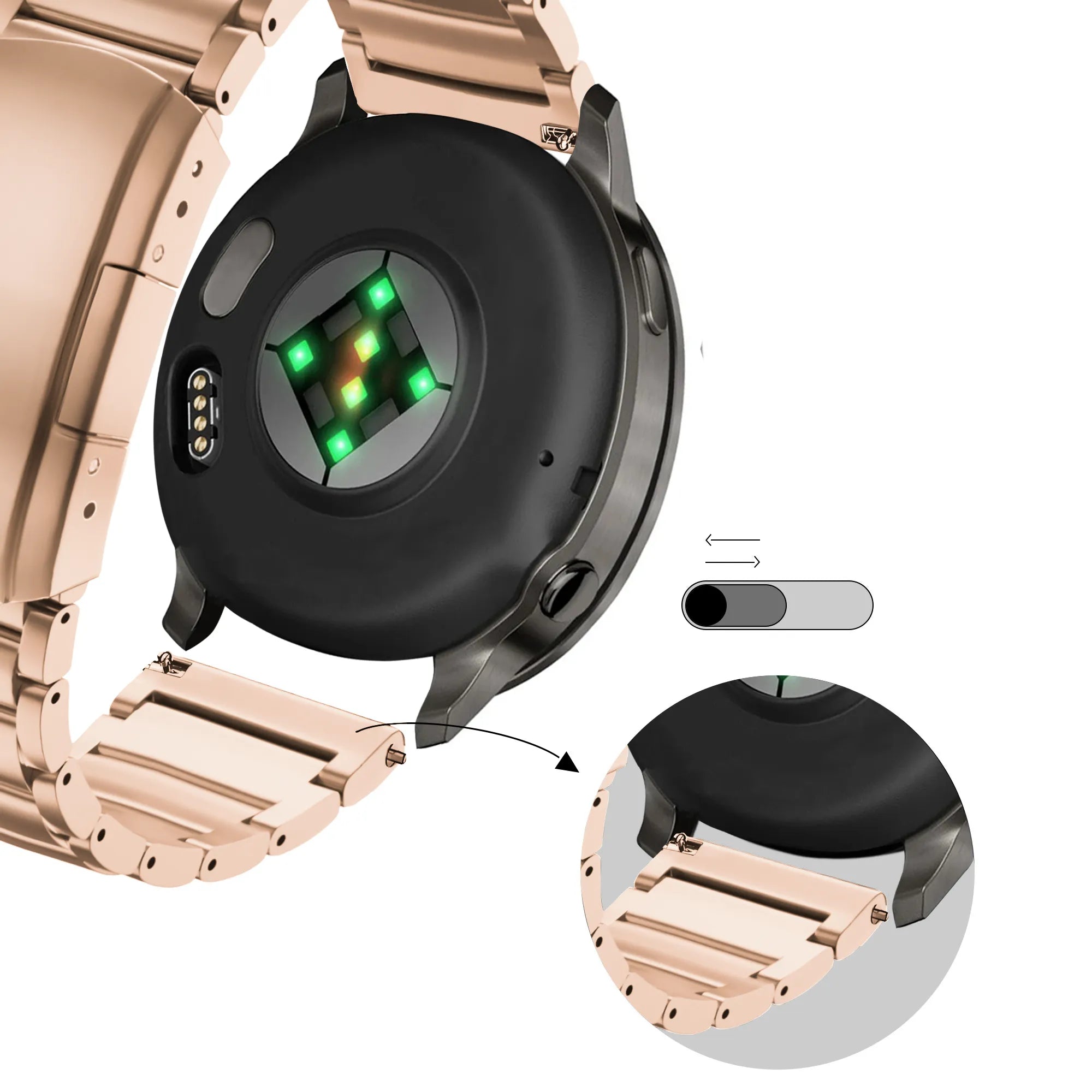 Bandz Garmin Approach J1 Titanium Link Strap (Rose Gold)