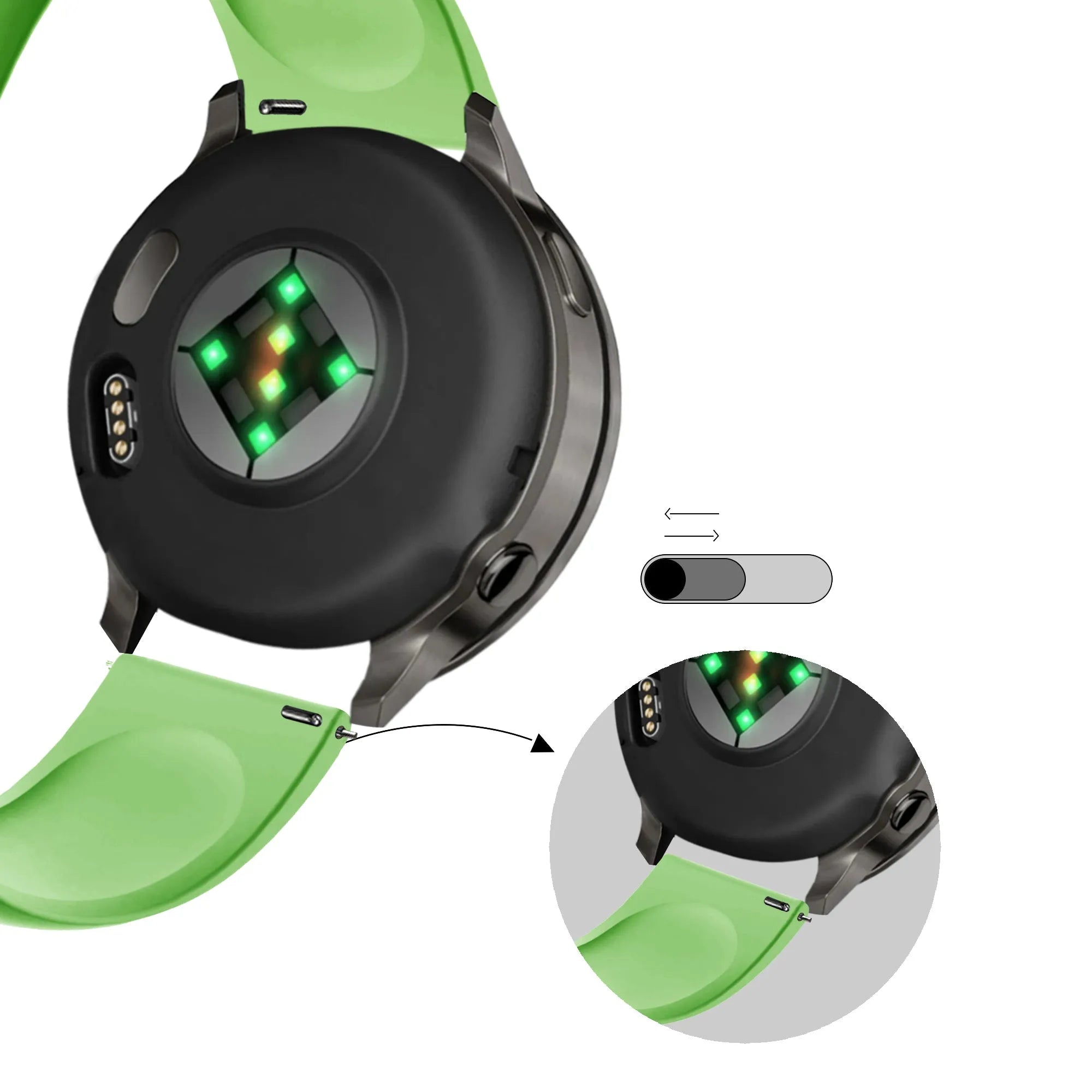 Bandz Bracelet sport 'Deluxe' Garmin Forerunner 265s (vert)