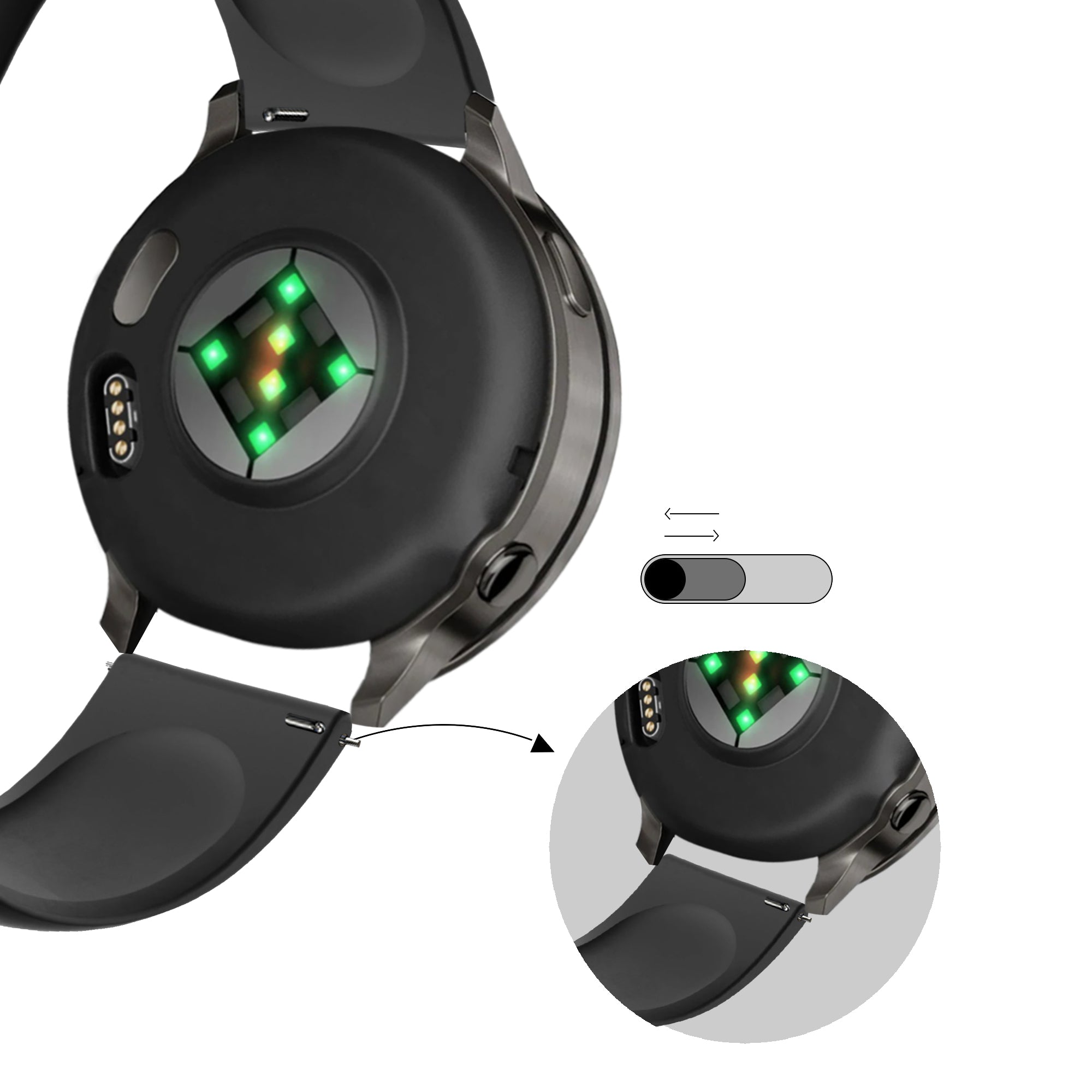 Bandz Bracelet sport 'Deluxe' Garmin Venu (noir)