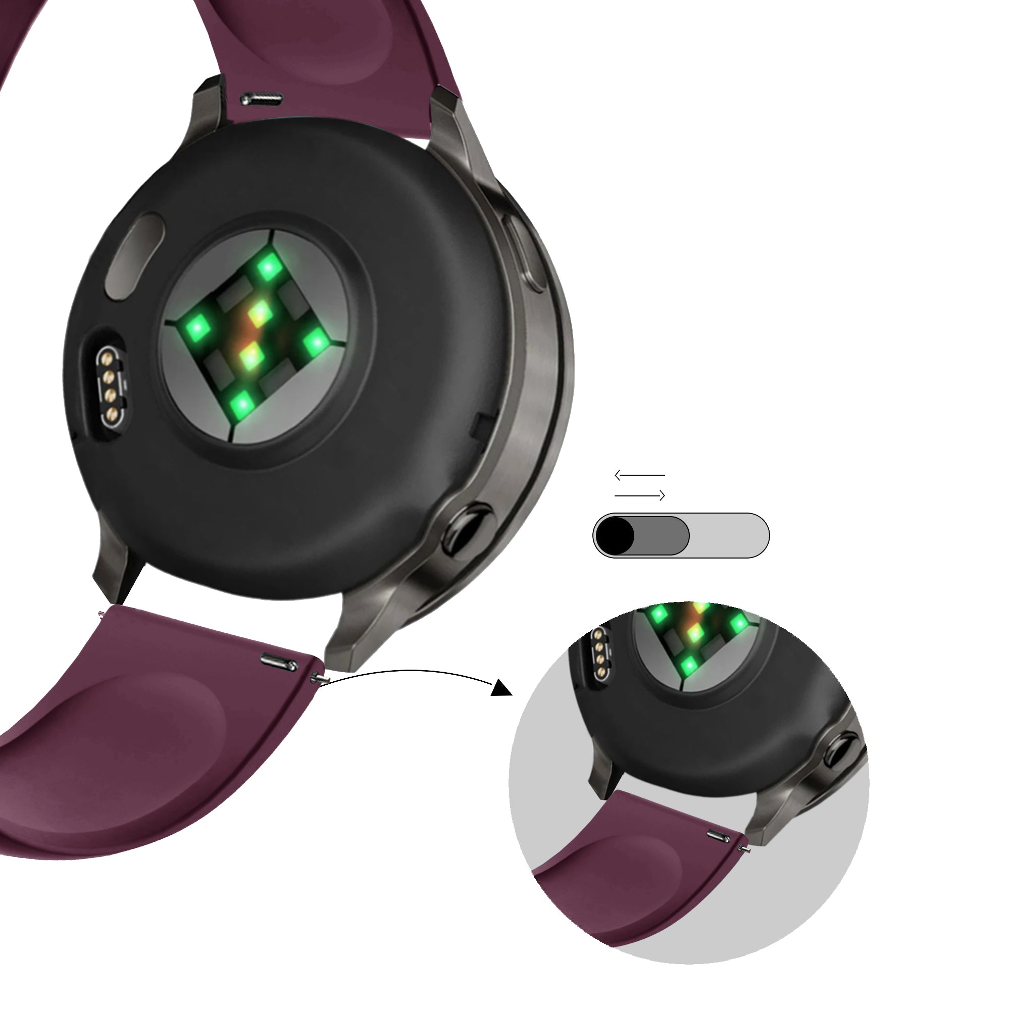 Bandz Bracelet sport 'Deluxe' Garmin Venu 2s (rouge)