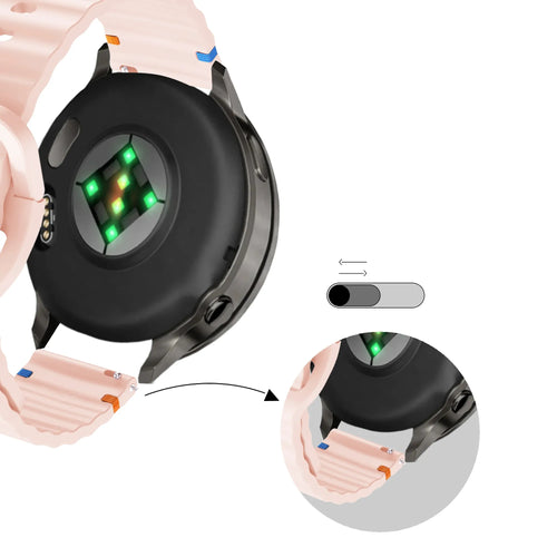 Bandz Bracelet silicone ondulé Garmin Forerunner 265s (rose clair)