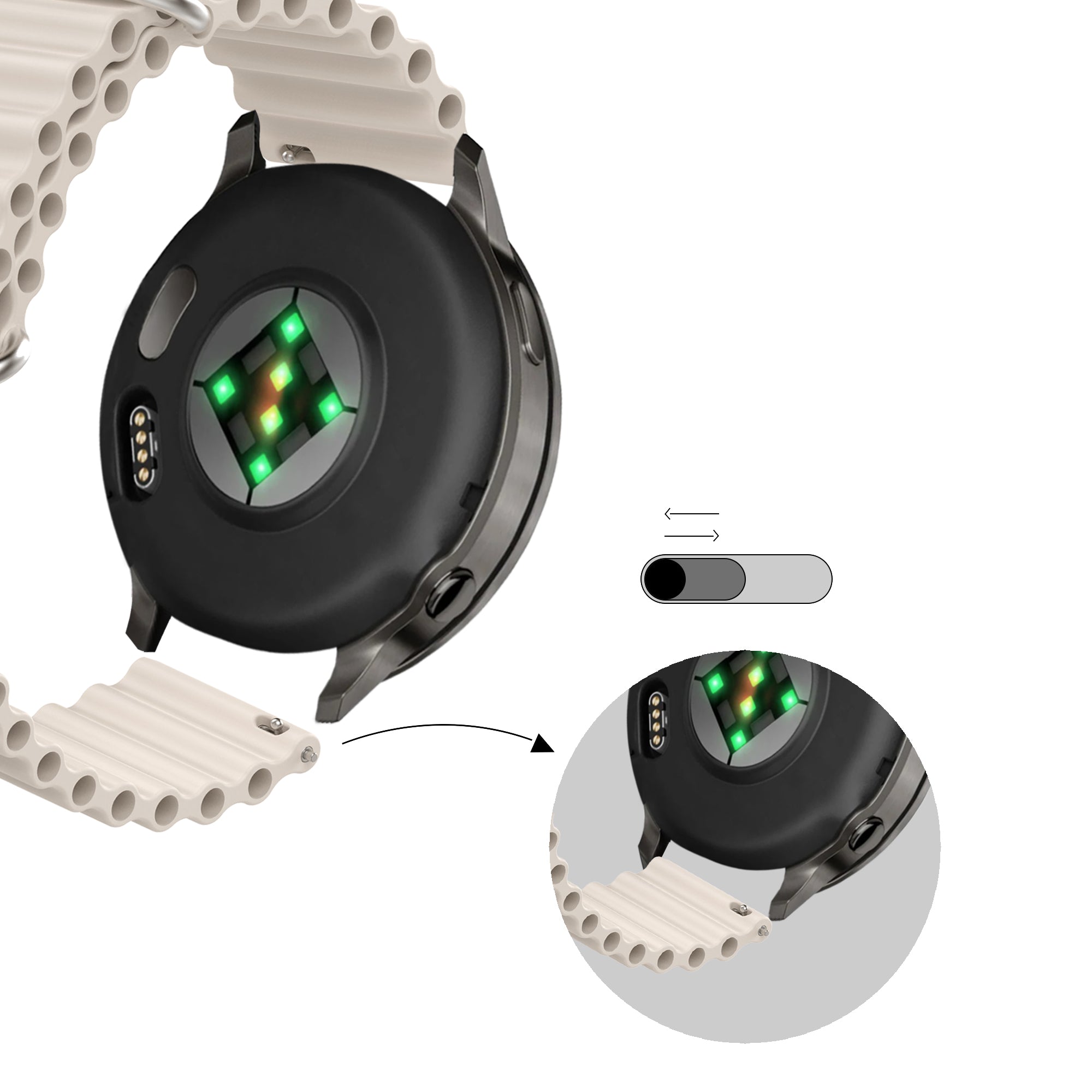 Bandz Bracelet Océan 'Classic' Garmin Venu (beige)