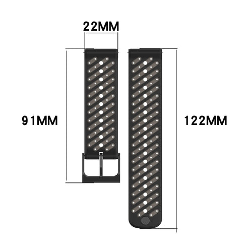 Bracelet silicone à rayures ICE Smart 2.0 Rectangular 1.96 (noir)