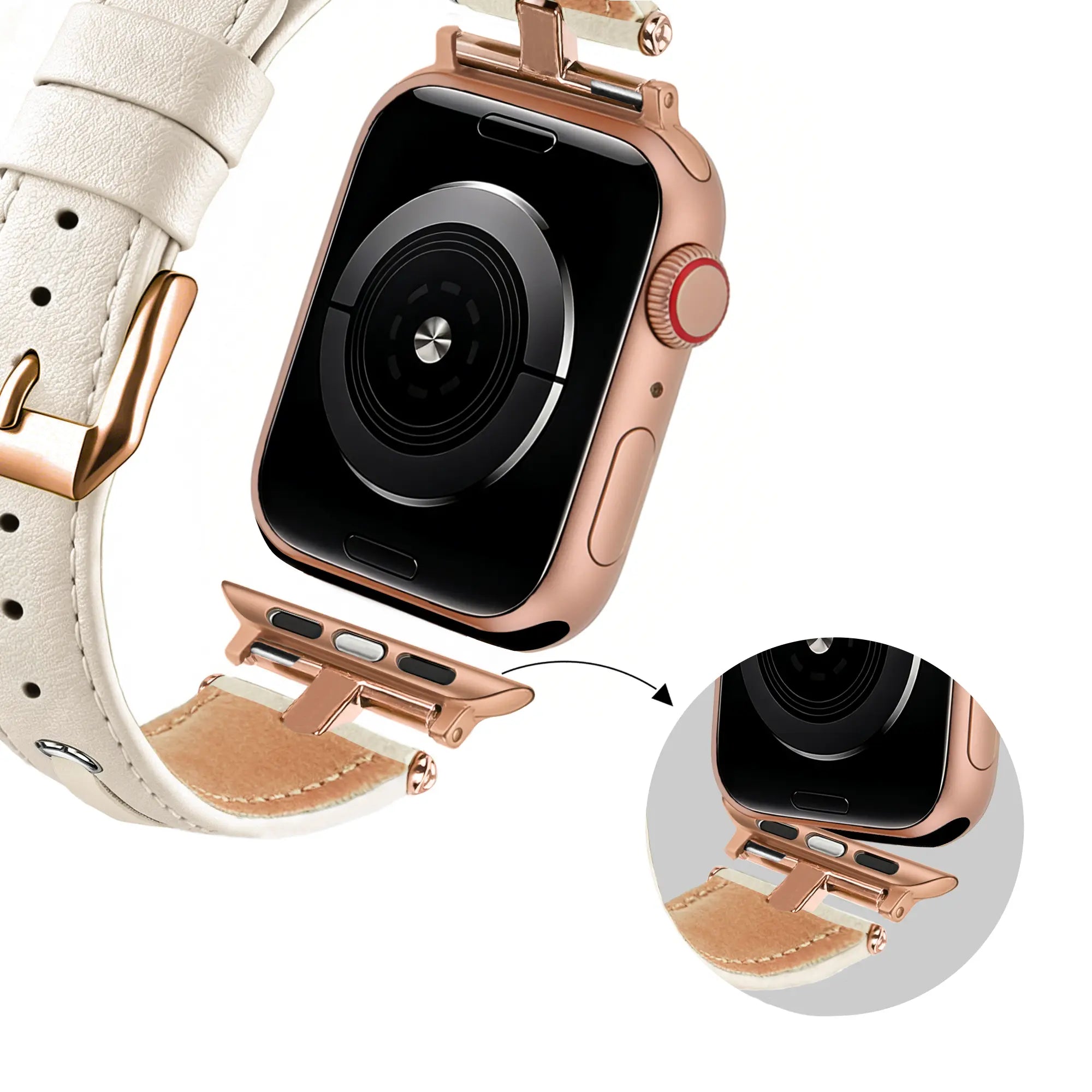 Bandz Bracelet cuir 'T-belt' Apple Watch (beige)