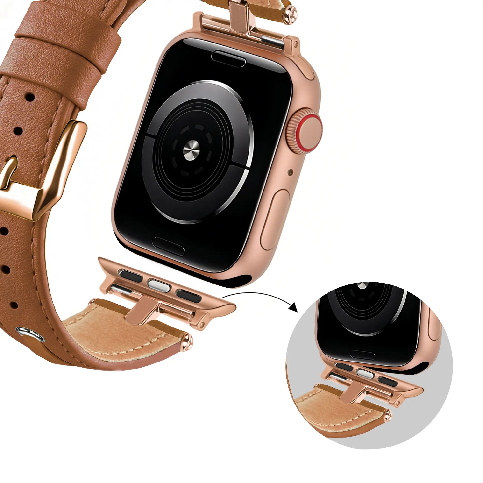 Bandz Bracelet cuir 'T-belt' Apple Watch (marron)