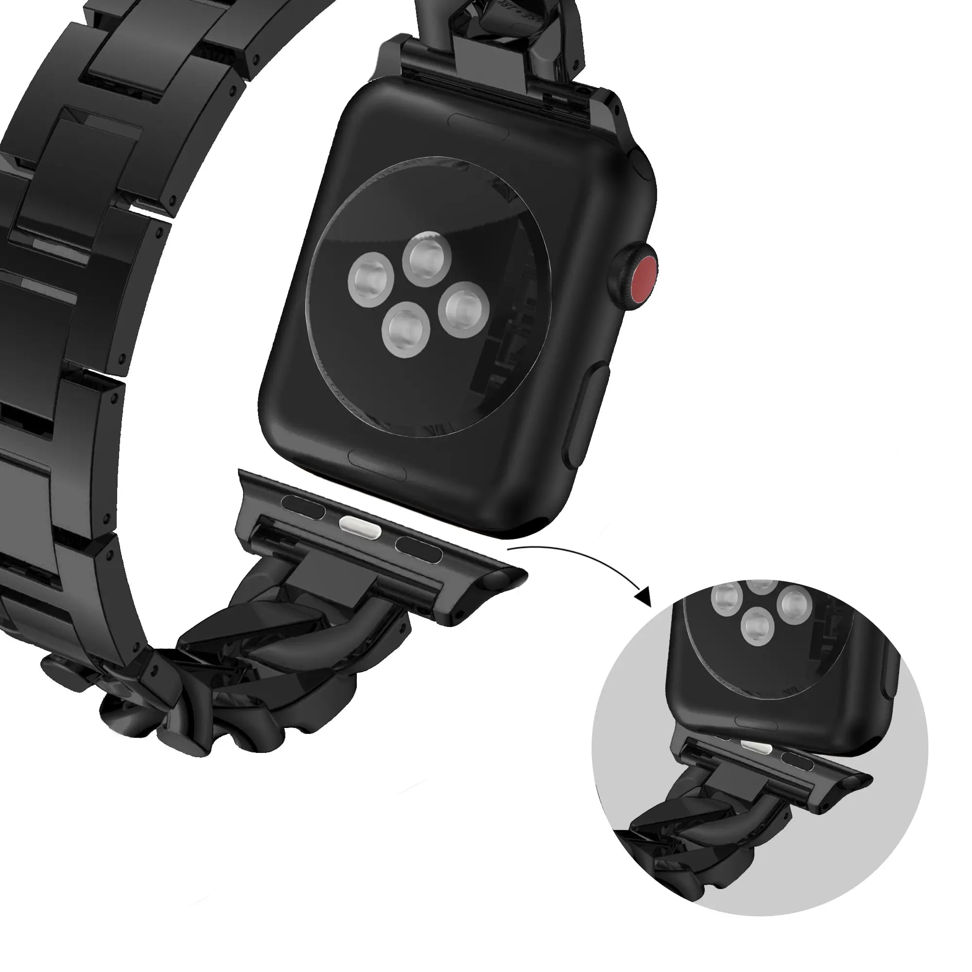 Bandz Bracelet chain diamond Apple Watch (noir)