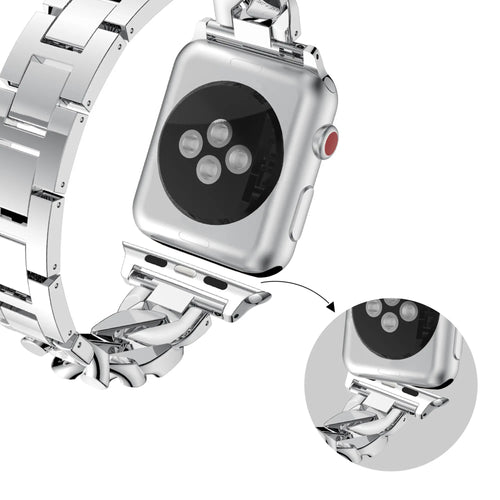 Bandz Bracelet chain diamond Apple Watch (argent)