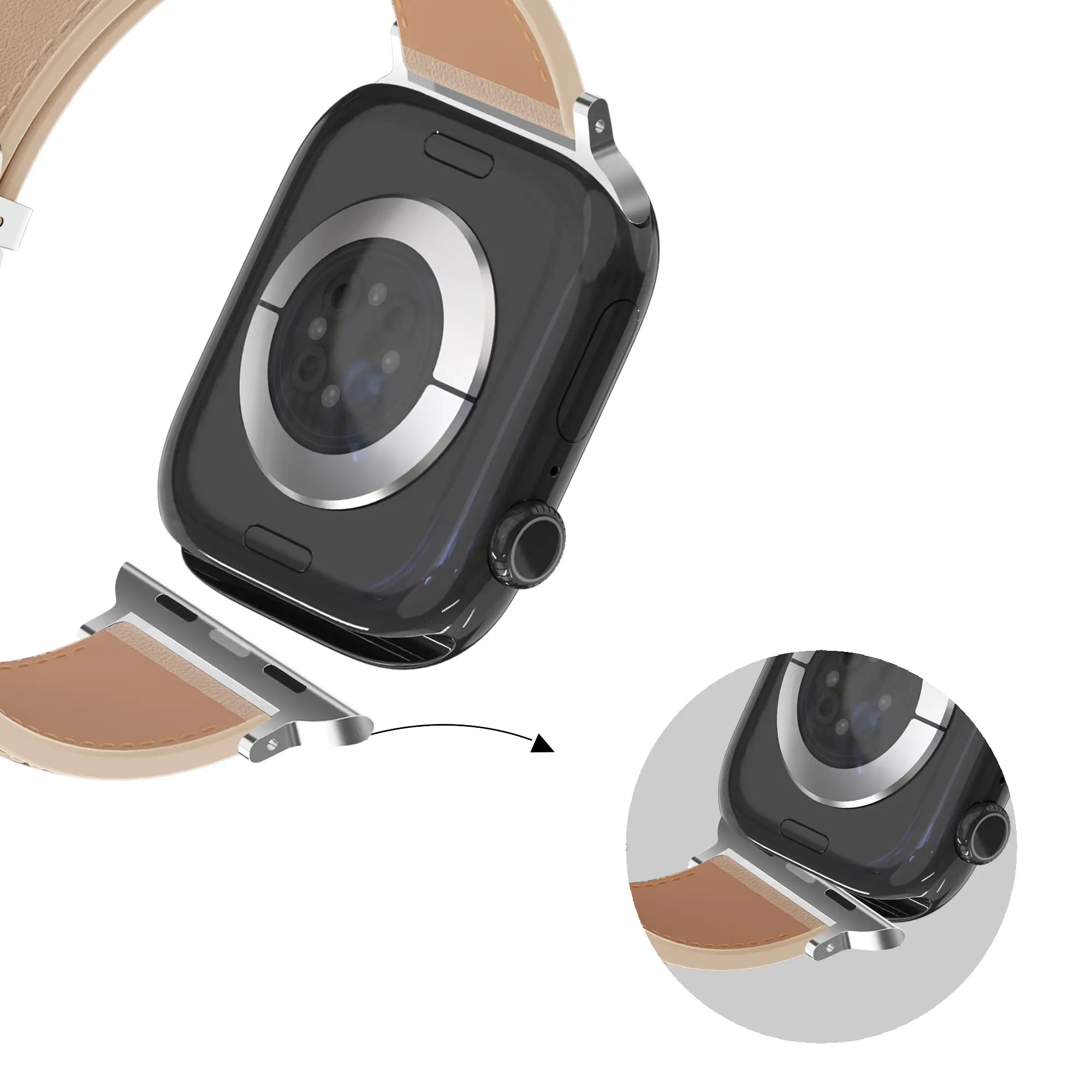 Bandz Bracelet cuir 'D-Type' Apple Watch (beige)