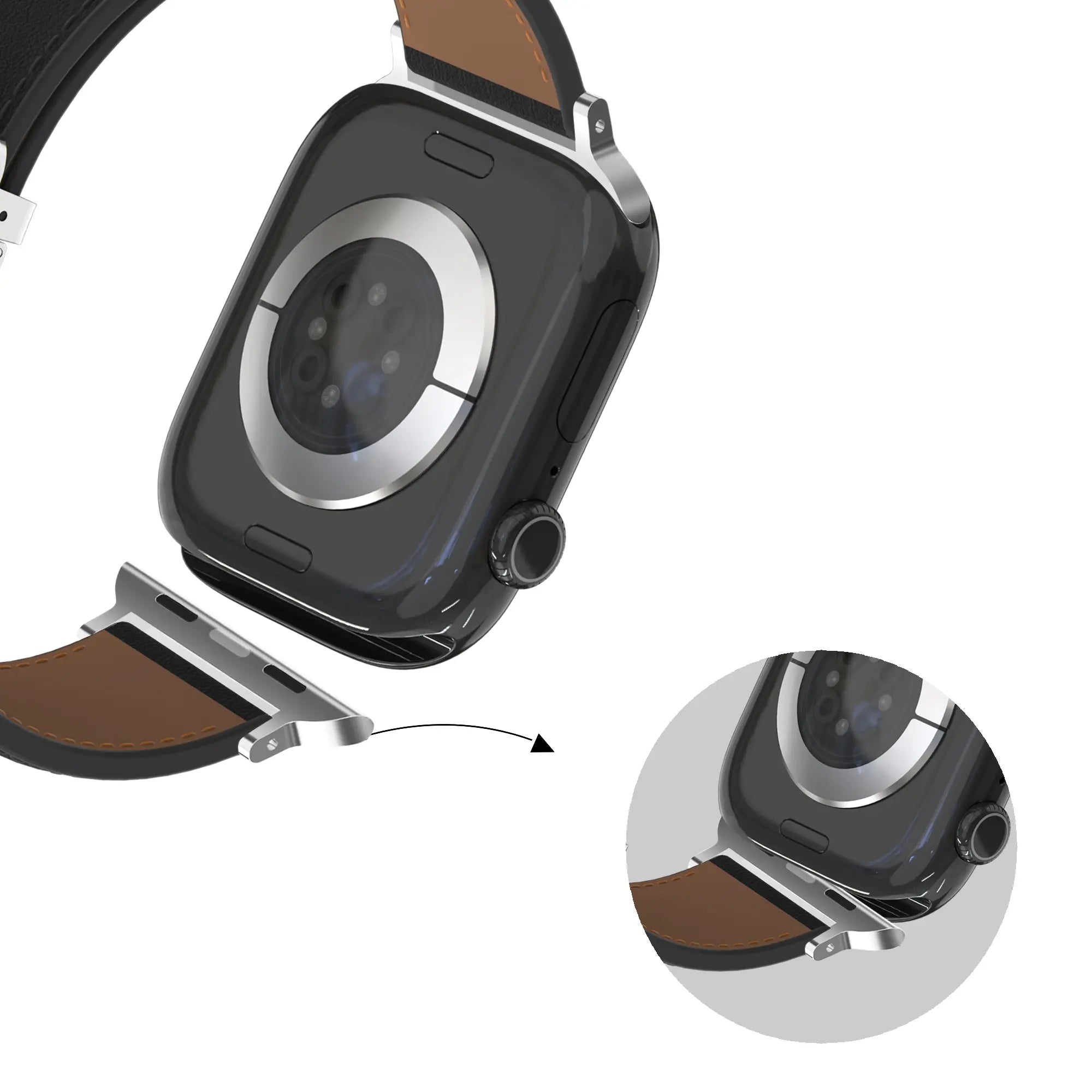 Bandz Bracelet cuir 'D-Type' Apple Watch (noir)