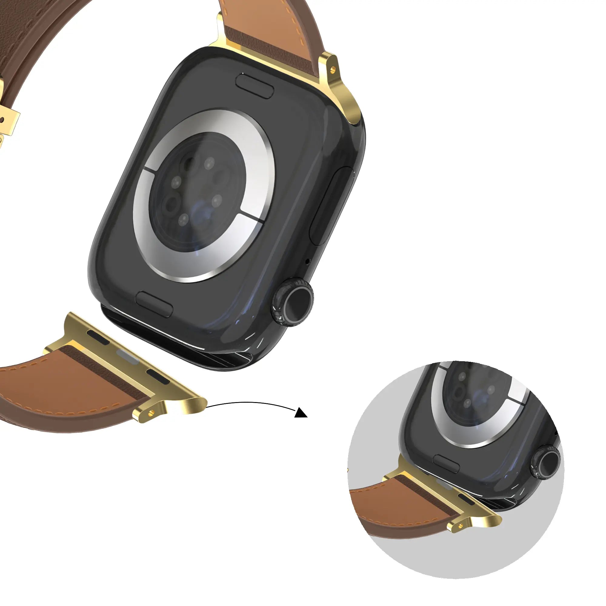 Bandz Bracelet cuir 'D-Type' Apple Watch (marron foncé)