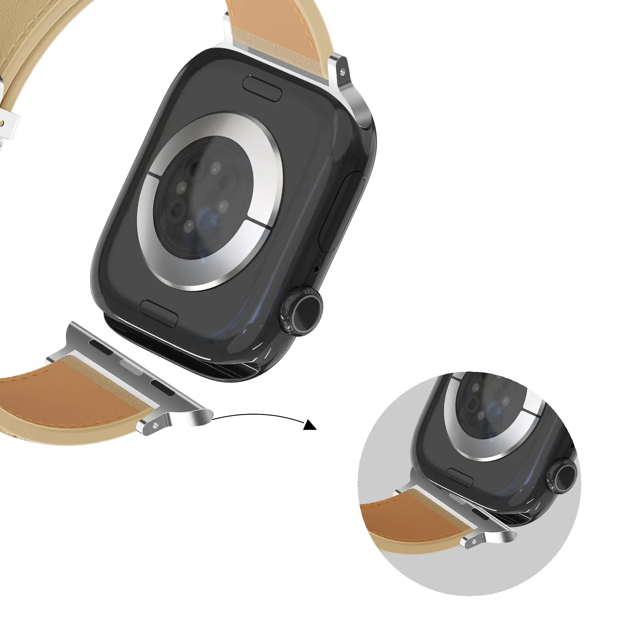 Bandz Bracelet cuir 'D-Type' Apple Watch (creme)