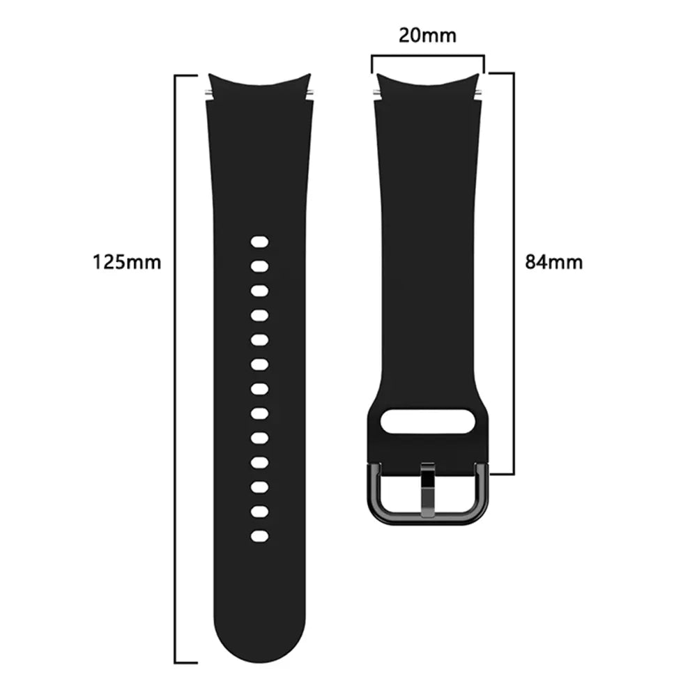 Bracelet silicone boucle Samsung Galaxy Watch FE (noir)