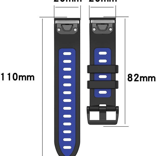 Bracelet sport avec boucle Garmin Approach S70 - 42mm (noir/bleu)