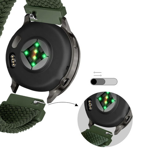 Bandz Garmin Venu 2s Adjustable Braided Strap (Green)