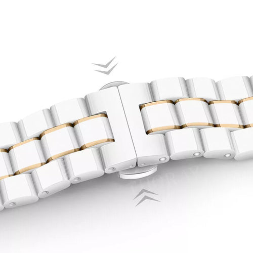 Bracelet ceramique Huawei Watch 5 - 42mm  (blanc/doré)