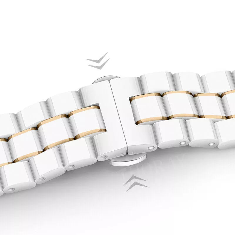 Bracelet ceramique Huawei Watch 5 - 42mm  (blanc/doré)