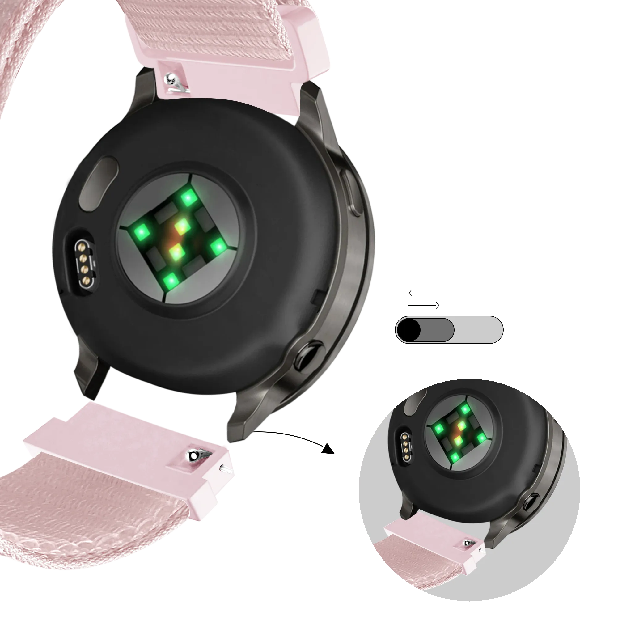 Bandz Garmin Venu 3s Nylon Loop Strap (Light Pink)
