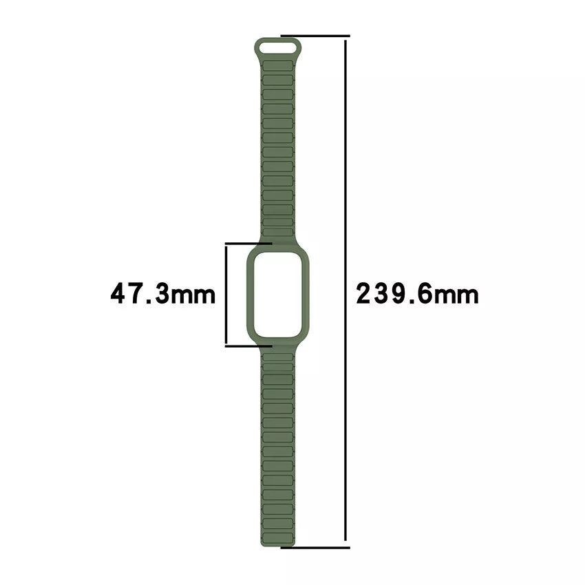 Bracelet silicone magnétique Xiaomi Smart Band 9 Active (vert armée)