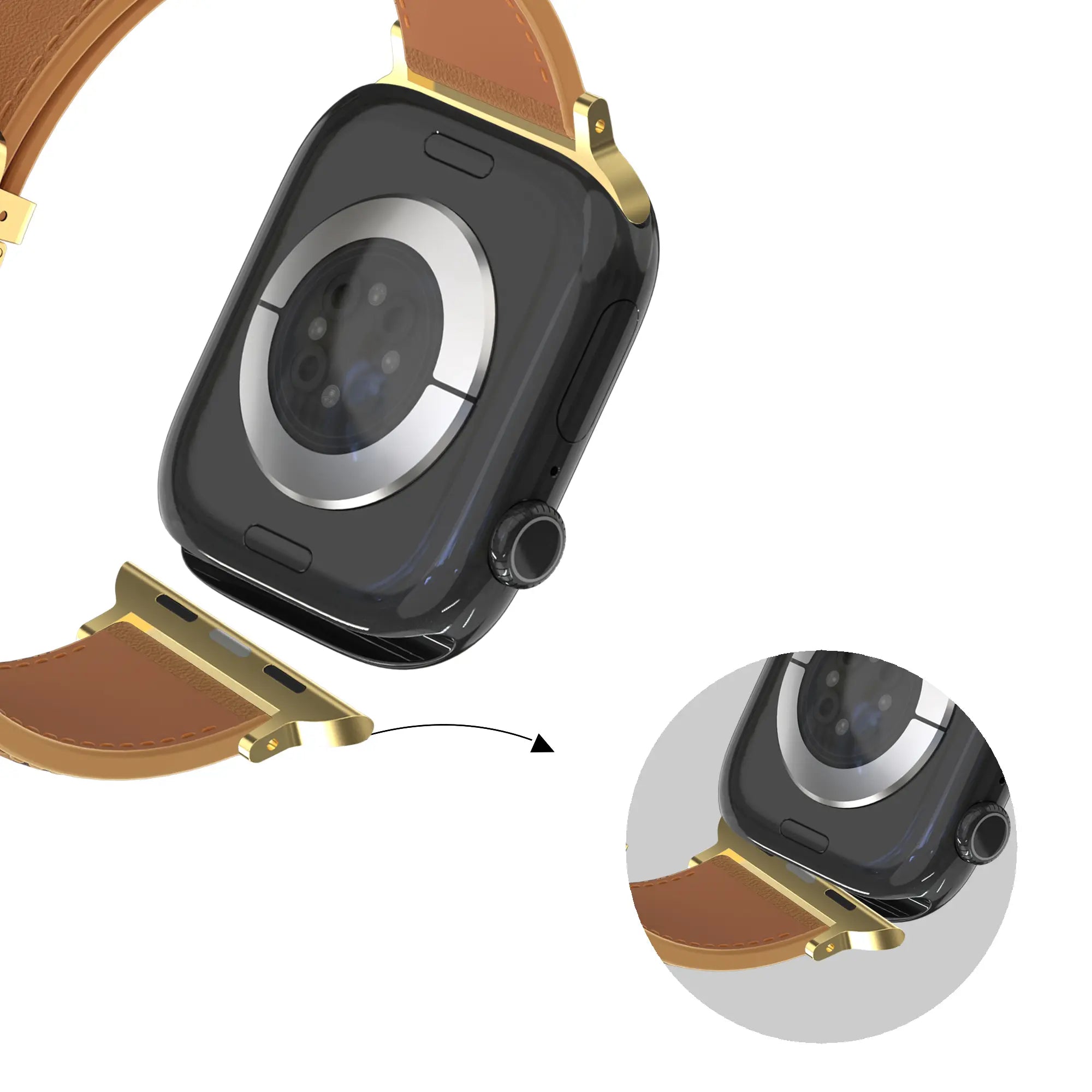 Bandz Bracelet cuir 'D-Type' Apple Watch (thé au lait)