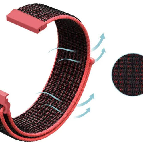 Bracelet nylon Coros Apex 46mm (noir/corail)