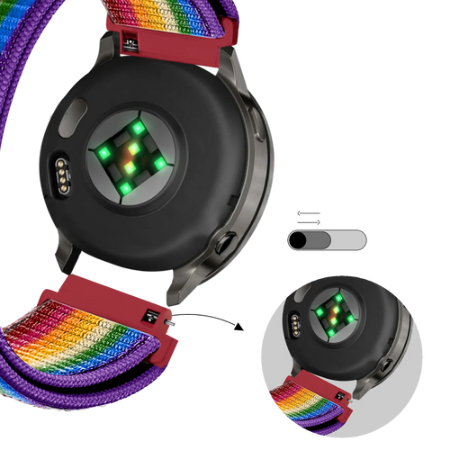Bandz Garmin Vivoactive 4s Nylon Loop Strap (Rainbow)