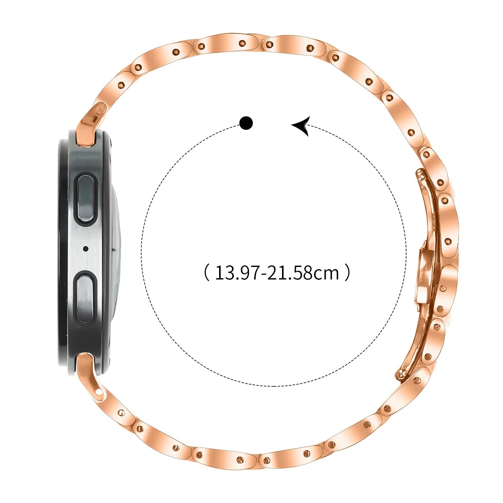 Bracelet acier fin Samsung Galaxy Watch 8 - 44mm (or rose)