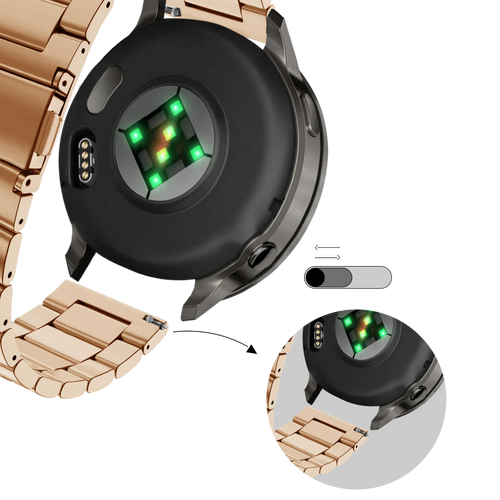 Bandz Bracelet acier 'Classic' Garmin Vivoactive 4s (rose or)