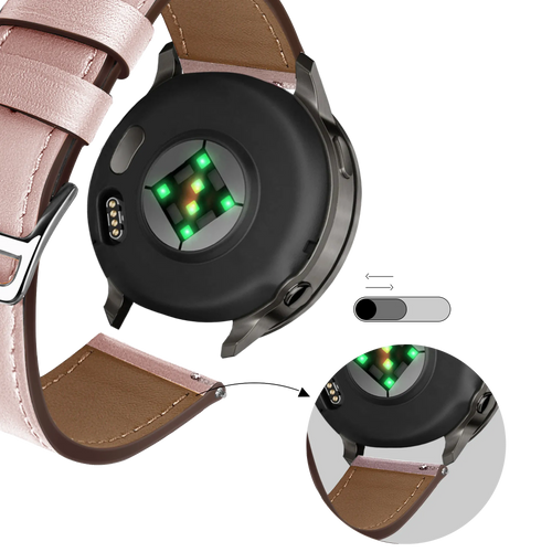 Bandz Bracelet cuir 'Deluxe' Garmin Forerunner 170 (rose)