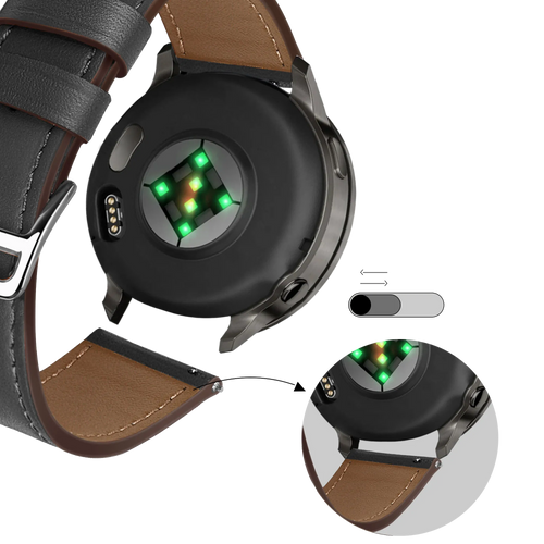Bandz Garmin Venu 3 Leather Strap 'Deluxe' (Black)