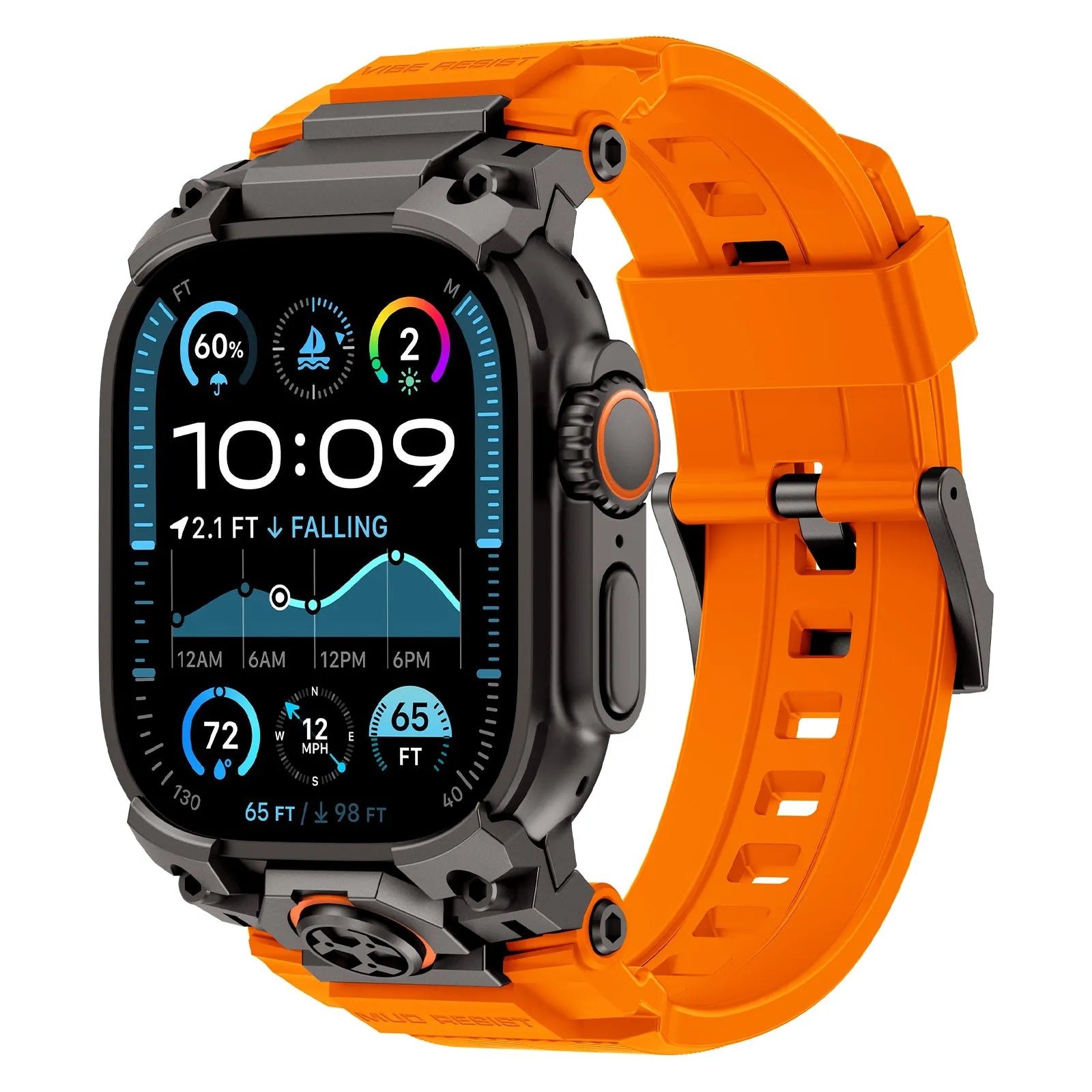 Apple Watch 'Four Claw' Silicone Strap (Orange)