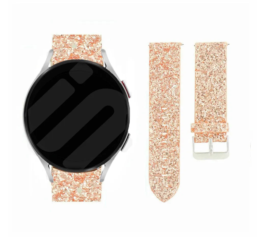 Bracelet cuir brillante Amazfit Bip 3 (Pro) (rose or)