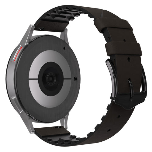 Bracelet cuir et silicone Withings ScanWatch Nova (marron)