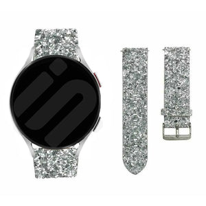 Bracelet cuir brillante Amazfit Bip 3 (Pro) (argent)