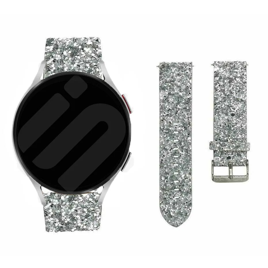Bracelet cuir brillante Amazfit Bip 3 (Pro) (argent)